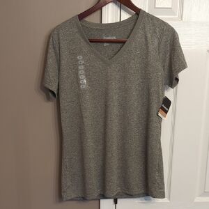 Reebok Women's Heather Gray V-Neck Tee